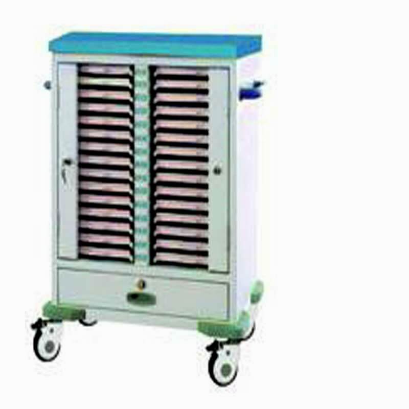 AG-CHT009 Double Rows Cold Rolled Steel Patient Record Trolley